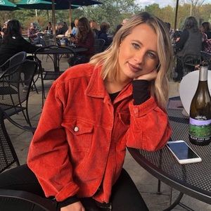 Corduroy raw hem Jacket